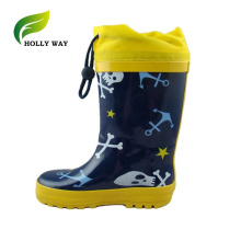 Yellow Color Printing Kids Boots